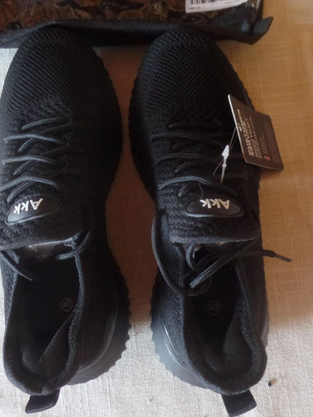 AKK Black Knit Running Walking Sneakers NWT Size 40 EU Women's 8.5-9